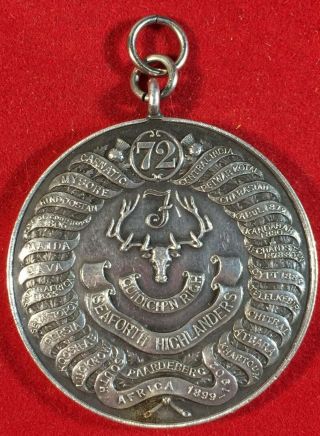 Pre Ww1 Wwi Ww2 British Uk 72 Seaforth Highlander Silver Engraved Medal
