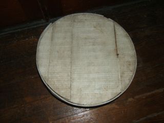 Vintage Wooden Round White Cheese Box