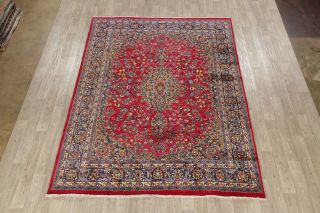 Traditional Floral Kashmar Oriental Area Rug Red Wool Hand - Knotted Carpet 8 x 11 2
