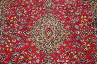 Traditional Floral Kashmar Oriental Area Rug Red Wool Hand - Knotted Carpet 8 x 11 3