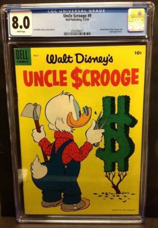 Uncle Scrooge 9 Cgc 8.  0 (1955) 2054396011 - Carl Barks Cover,  Story & Art