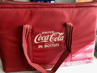 Coca Cola Red " Thermo Keep " Insulated Bag " Drink Coca Cola In Bottles " Usa Made