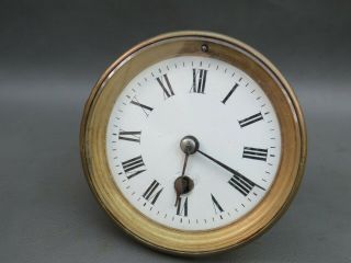 Antique Or Vintage Clock Movement Enamel Dial And Door Spares Or Parts