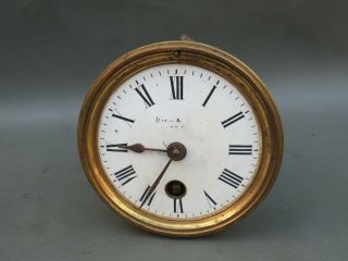 Antique Or Vintage Clock Movement Enamel Dial And Bezel Spares Or Parts
