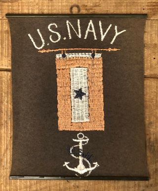 Wwi Us Navy Son In Service Embroidered Window Flag Banner