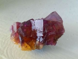 Fluorite cluster deep purple and yellow cubic crystals Denton mine 2
