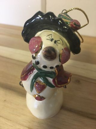 Snow Woman Christmas Ornament,  By Heather Goldminc,  Pottery,  Blue Sky Corp,  2001