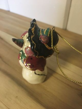 Snow Woman Christmas Ornament,  By Heather Goldminc,  Pottery,  Blue Sky Corp,  2001 2