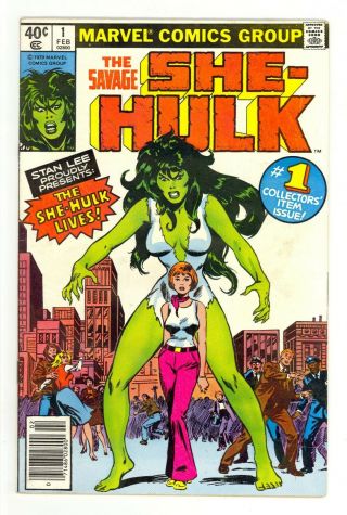 Bronze Age Marvel Savage She - Hulk 1 Origin & 1st App.  Of She - Hulk Fine,  6.  5