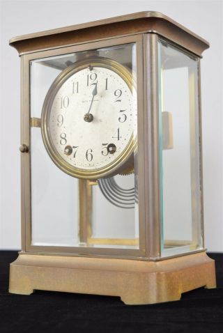 Seth Thomas Parlor Mid - Century Glass Case Regulator Mantel Clock Model 300