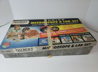 Vintage 1950 ' s Gilbert Junior Chemistry Kit Microscope and Lab Set 13013 3