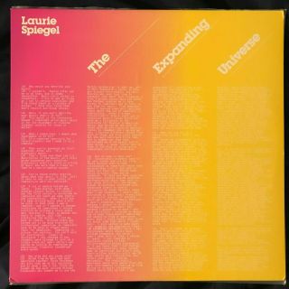 Laurie Spiegel - The Expanding Universe - 2013 Vinyl Ex/vg,