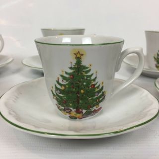Leart Christmas Mini Tea Cups and Saucers Holiday Set of 6 Espresso Size Brazil 2
