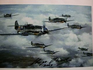 Hugo Broch Authentic Hand Signed Autograph 4x6 Photo - Ww Ii Luftwaffe Ace Pilot