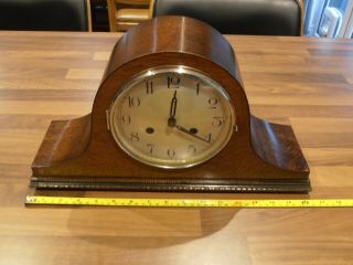 Antique Mahogany Cased Chiming Mantel Clock With Haller Movement For Service