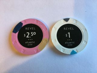 Revel Casino Atlantic City $1.  00 Chip Casino Closed 2014 - 2 Coin Set