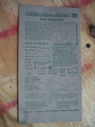 Straight Arrow Nabisco Card No.  3 Book Four Map Reading Has Writing On Back