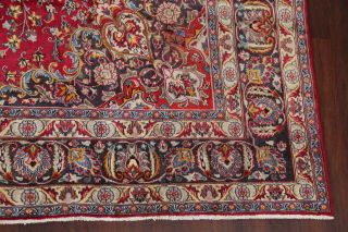 Vintage Traditional Floral Kashmar Area Rug Hand - Knotted Burgundy Carpet 10 