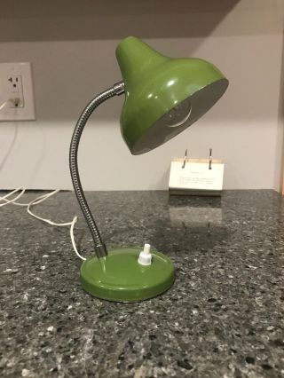 Vintage Mid Century Modern Desk Lamp | Gooseneck | Mcm | Green | Very Cute