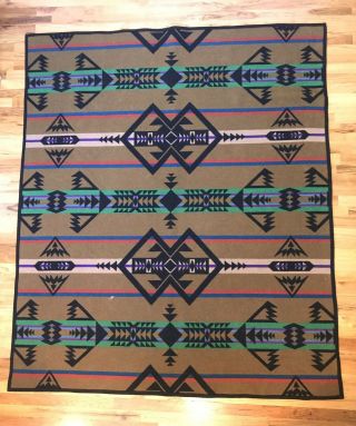 Vintage Pendelton Beaver State Aztec Cheyenne Blanket 70 X 75