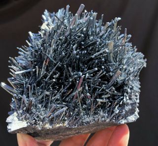 2.  2lbs Bright Stibnite Cluster Mineral Display Specimen