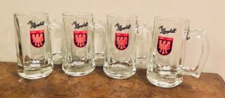 Vintage The Berghoff Glass Beer Mugs (set Of 4)