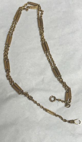 Antique 14k Gold Pocket Watch Chain Necklace 20” 10g