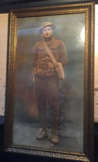 World War 1 Soldier In Combat Uniform Photo Framed