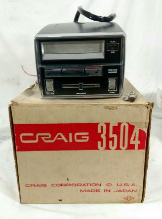 Vintage Craig Pioneer 3504 Floor Mount Stereo Cassette Player W/box And Keys