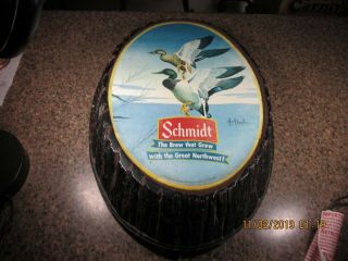 Vintage Schmidt Beer Lighted Sign Les Kouba Mallard 1970s