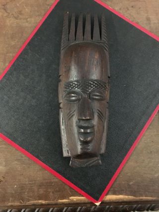 Beautifully Carved Wooden Tribal Mask Wall Decor 12”x4”