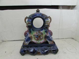 Antique/vintage Large English Royal Blue Porcelain Clock Case