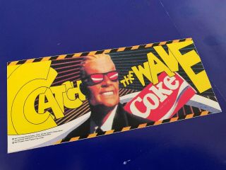 Vintage Max Headroom Coke Cocacola “catch The Wave” 1987 Bumper Sticker Rare