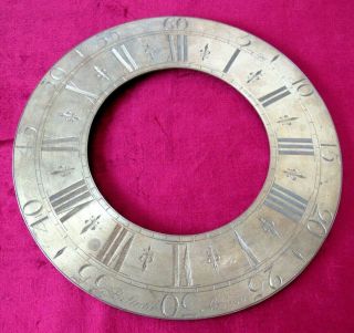 Very Good Antique Grandfather/longcase Clock Dial Engraved Chapter Ring