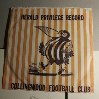 Collingwood Football Club Theme Song Vfl Vinyl Record Weg Art Vintage Vfl