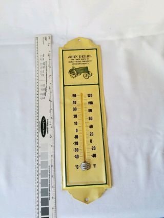 Vintage John Deere Metal Thermometer Missing Thermometer.