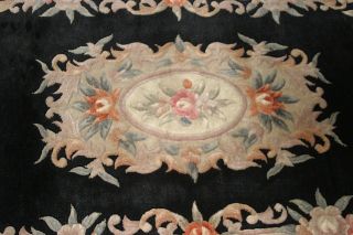 Vintage Authentic Hand Knotted Wool Chinese Art Deco Aubusson 4 ' x 6 ' Rug 50s - 60s 3