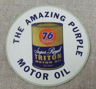 Vintage Union 75 Royal Triton Motor Oil Decal Purple