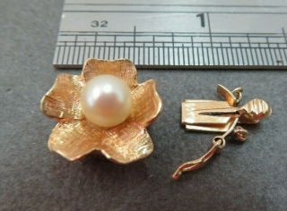 Vtg 14k Solid Y.  Gold Pearl Clasp For Double Strand Bracelet Necklace /3.  66 Gram