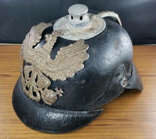 Ww1 Era Imperial German / Prussian Pickelhaube Military Helmet -