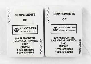 El Cortez Hotel and Casino PGC Brand Poker Size Playing Cards Two Deck Set 2