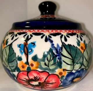 Porcelain Sugar Bowl Hand Crafted Hand Painted In Poland Unikat Spring Splendor