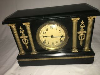 Sessions Black Mantle Clock (time And Chime Work)