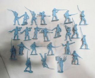 Marx Blue And Gray Playset 24 Union Soldiers 54mm Vintage C.  1960 