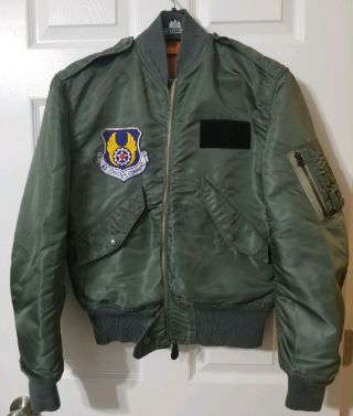 Vintage 1962 Us Air Force Ma - 1 Bomber Flight Jacket Size Small Air Force Patch