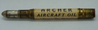 Vintage Archer Air Craft Oil Keep Em Flying Empty Pencil Case