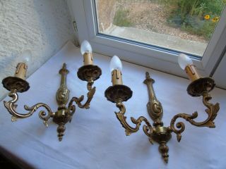 French A Patina Bronze Wall Light Sconces Classic Vintage