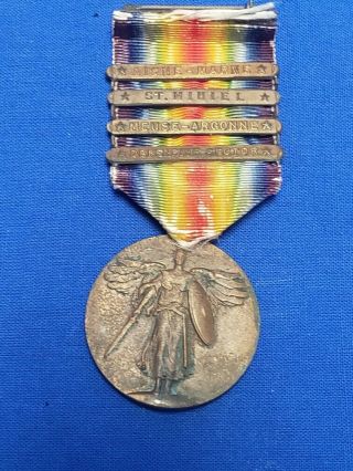 Wwi Ww1 Us Army Victory Medal Campaign Bars Aisne - Marne St.  Mihiel Meuse Argonne