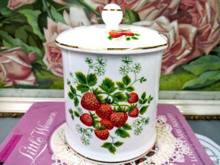Fortnum & Mason Porcelain Strawberry Jam Jar,  Piccadilly London England