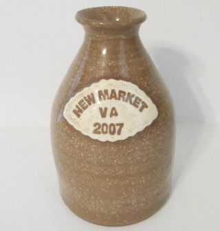 Market Virginia Stoneware Crock Vase Jug Jar 2007 Signed